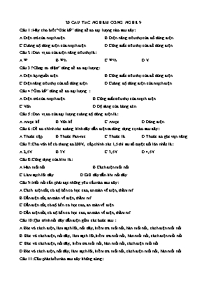 Đề ôn tập môn Công nghệ 9